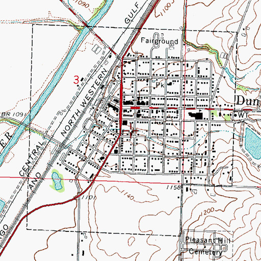 Topographic Map of City of Dunlap, IA