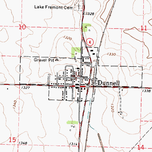 Topographic Map of City of Dunnell, MN