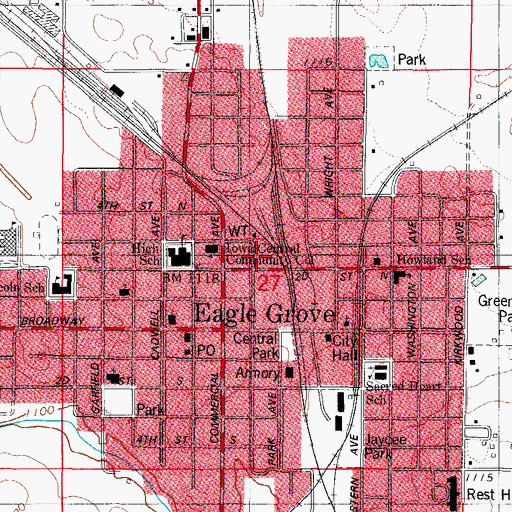 Topographic Map of City of Eagle Grove, IA