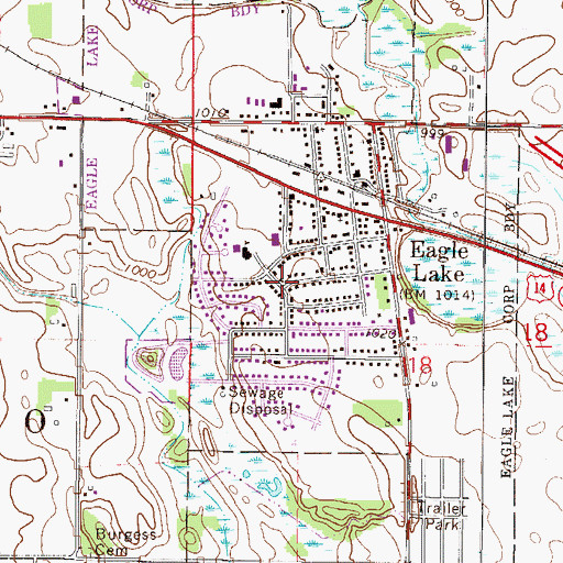 Topographic Map of City of Eagle Lake, MN