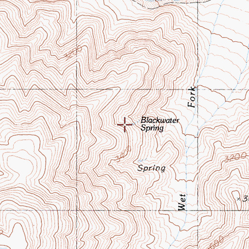 Topographic Map of Blackwater Spring, CA