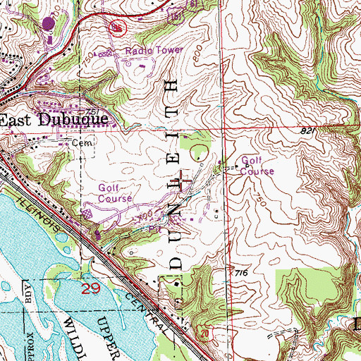Topographic Map of City of East Dubuque, IL