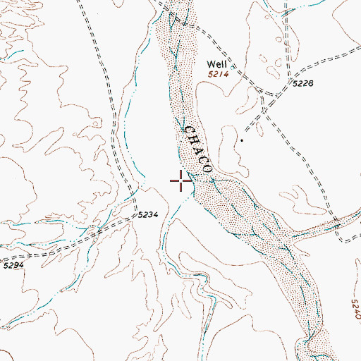 Topographic Map of Sanostee Wash, NM