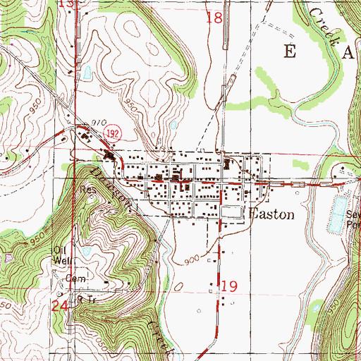 Topographic Map of City of Easton, KS