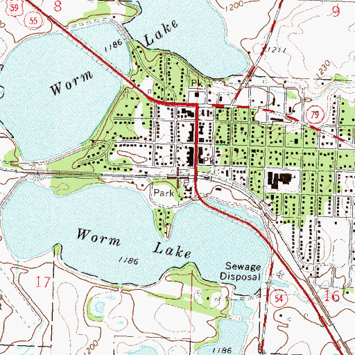 Topographic Map of City of Elbow Lake, MN
