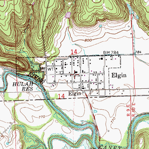 Topographic Map of City of Elgin, KS