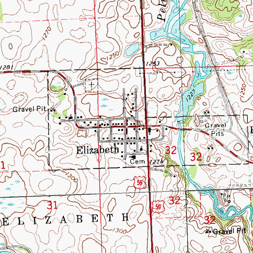 Topographic Map of City of Elizabeth, MN