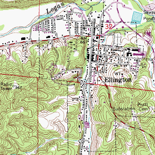 Topographic Map of City of Ellington, MO