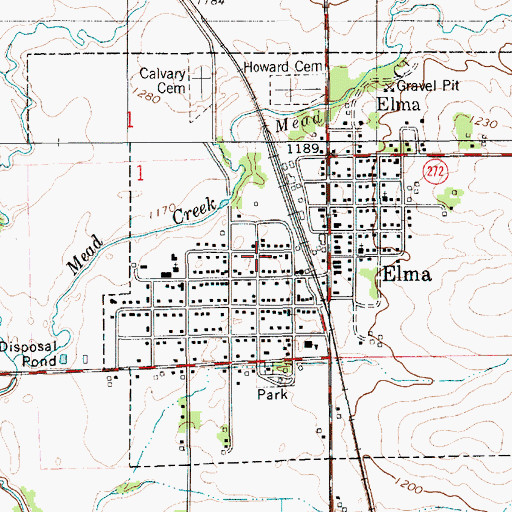 Topographic Map of City of Elma, IA