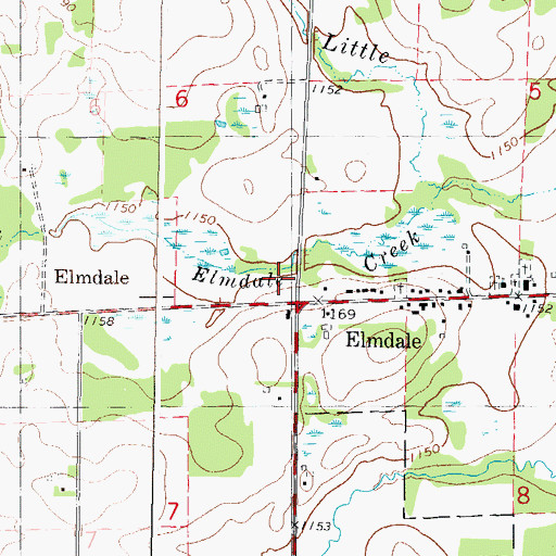 Topographic Map of City of Elmdale, MN