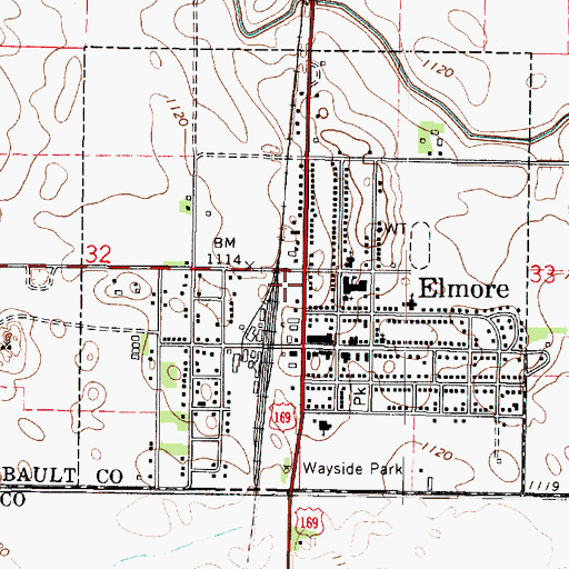 Topographic Map of City of Elmore, MN