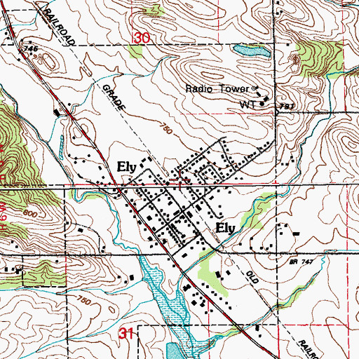 Topographic Map of City of Ely, IA