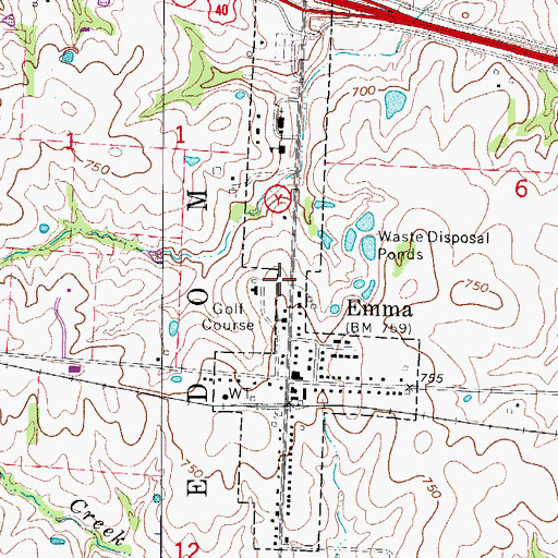 Topographic Map of City of Emma, MO