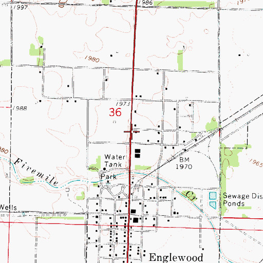 Topographic Map of City of Englewood, KS