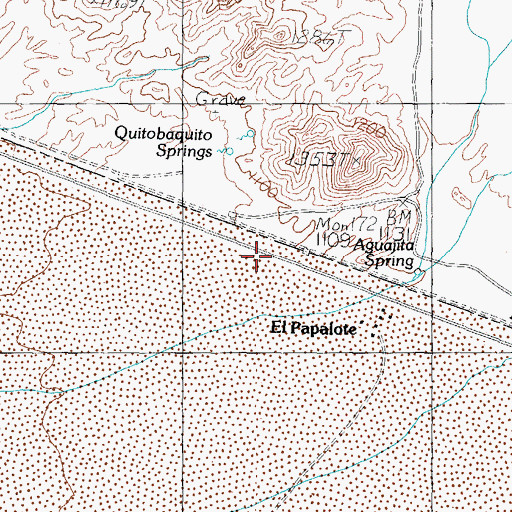 Topographic Map of Quitobaquito, AZ