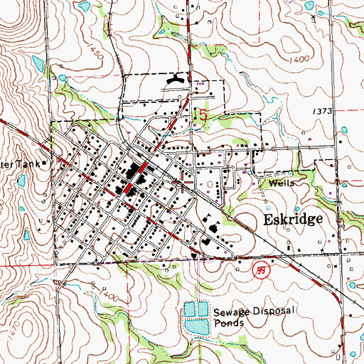 Topographic Map of City of Eskridge, KS