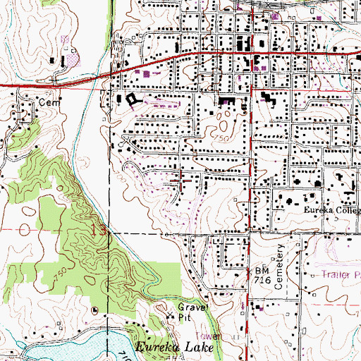 Topographic Map of City of Eureka, IL