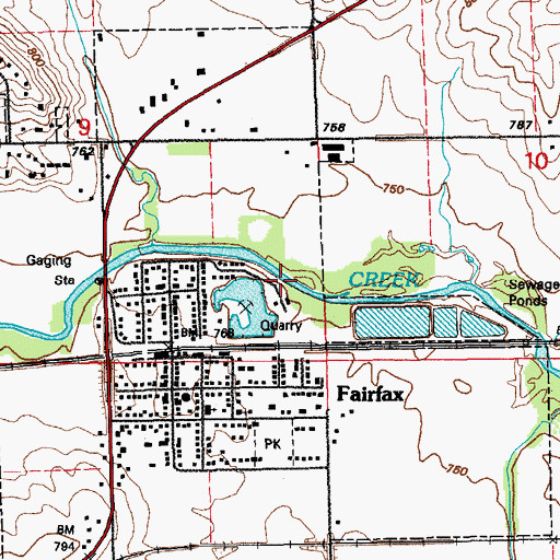 Topographic Map of City of Fairfax, IA
