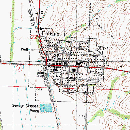Topographic Map of City of Fairfax, MO