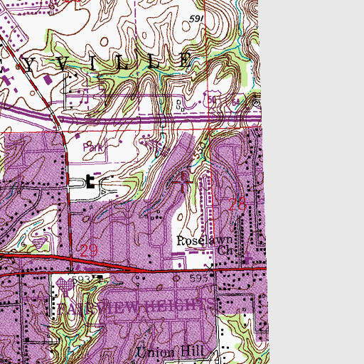 Topographic Map of City of Fairview Heights, IL