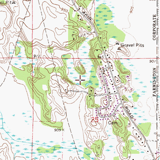 Topographic Map of City of Farmington, MN