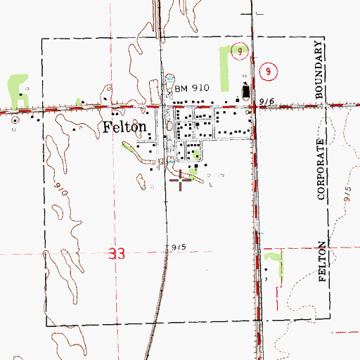 Topographic Map of City of Felton, MN