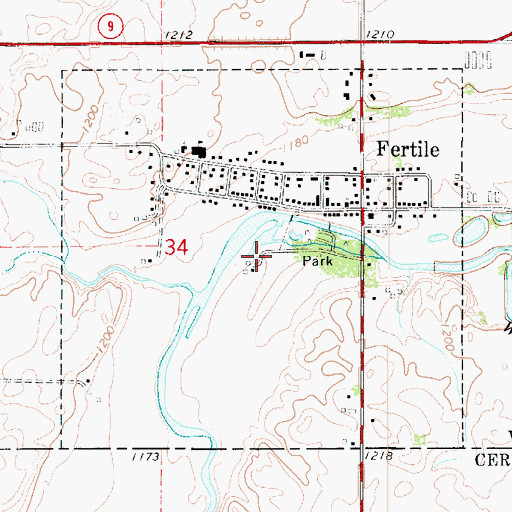 Topographic Map of City of Fertile, IA