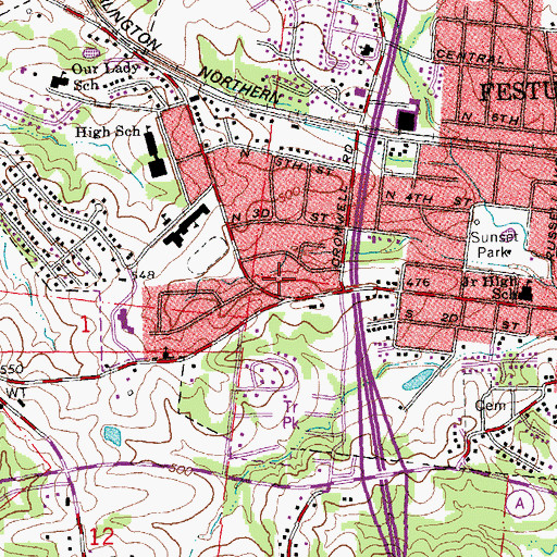 Topographic Map of City of Festus, MO