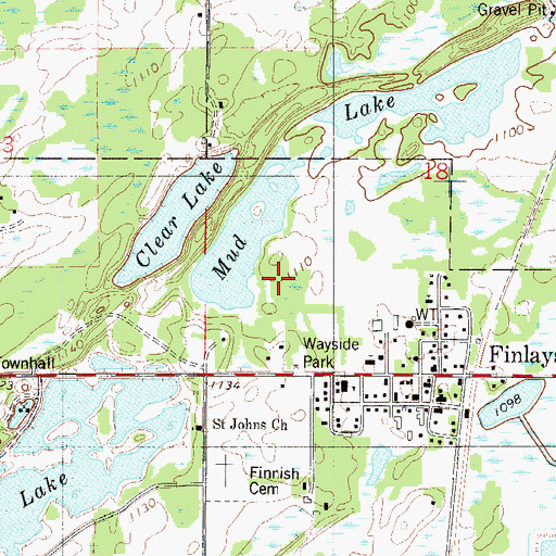 Topographic Map of City of Finlayson, MN