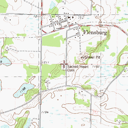 Topographic Map of City of Flensburg, MN