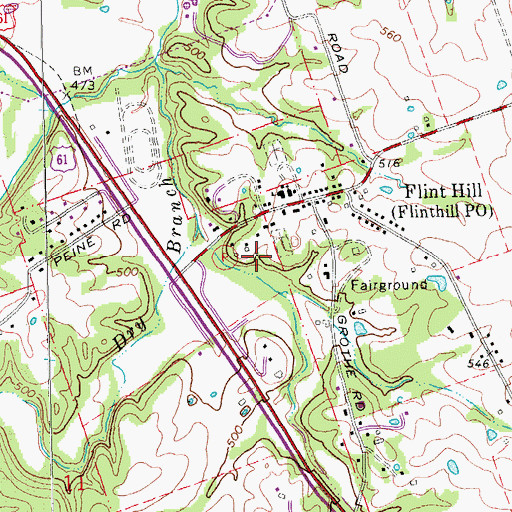 Topographic Map of City of Flint Hill, MO