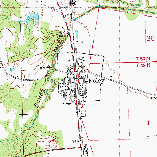 Topographic Map of City of Foley, MO