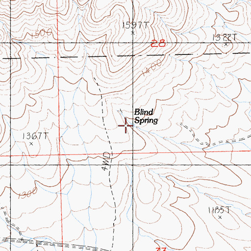 Topographic Map of Blind Spring, CA