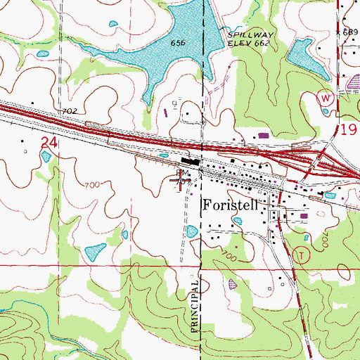 Topographic Map of City of Foristell, MO