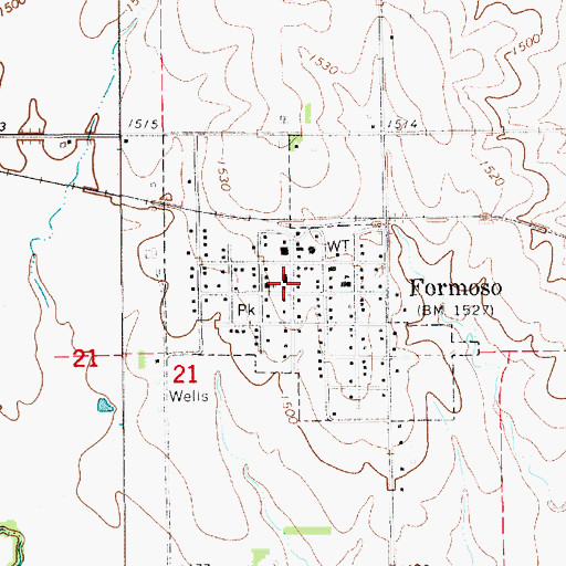 Topographic Map of City of Formoso, KS