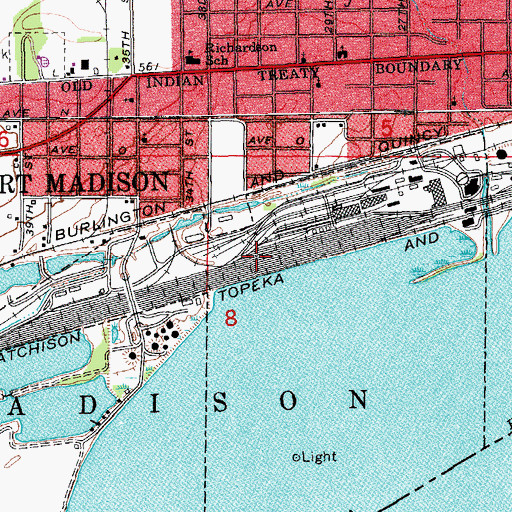 Topographic Map of City of Fort Madison, IA