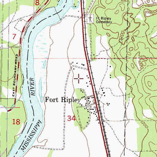 Topographic Map of City of Fort Ripley, MN