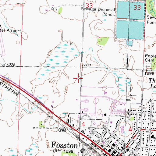 Topographic Map of City of Fosston, MN