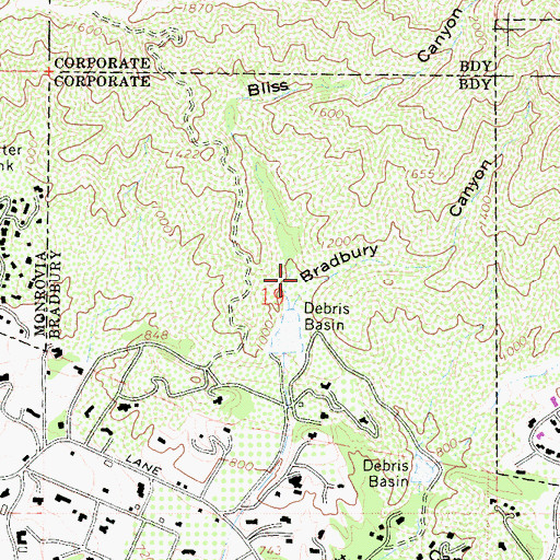 Topographic Map of Bliss Canyon, CA