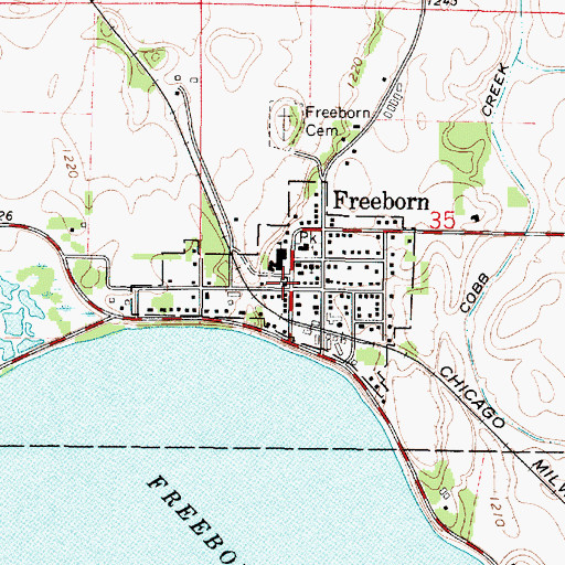 Topographic Map of City of Freeborn, MN