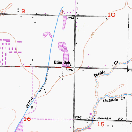 Topographic Map of Bliss School, CA