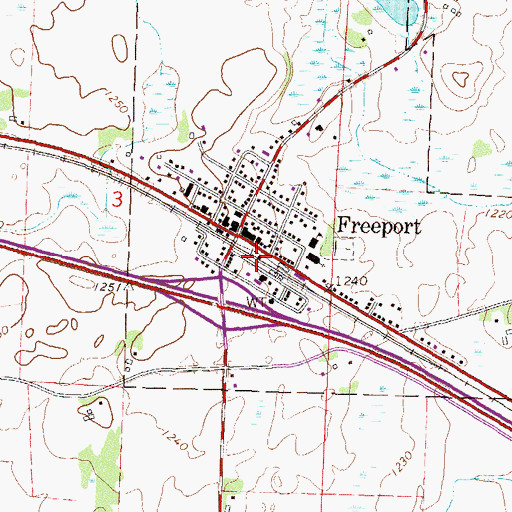 Topographic Map of City of Freeport, MN