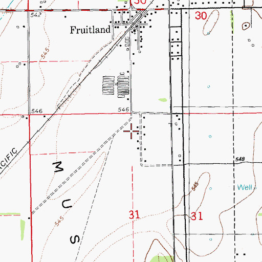 Topographic Map of City of Fruitland, IA