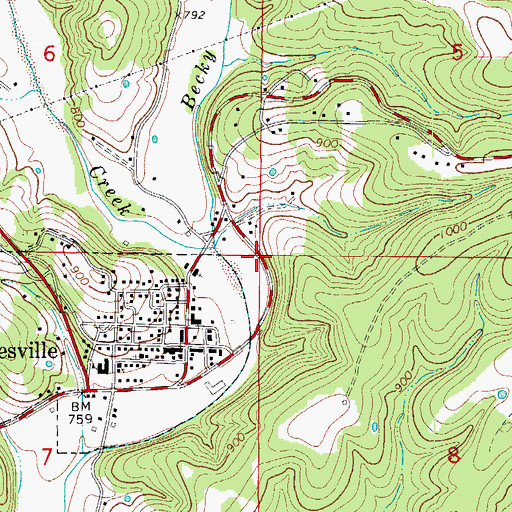 Topographic Map of City of Gainesville, MO