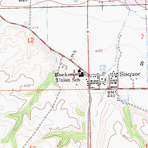 Topographic Map of Benjamin Foxen Elementary School, CA