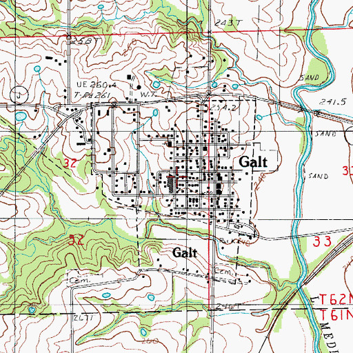 Topographic Map of City of Galt, MO