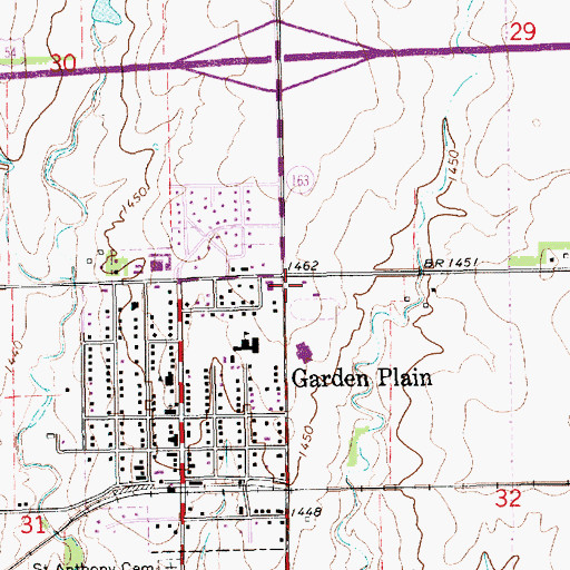 Topographic Map of City of Garden Plain, KS