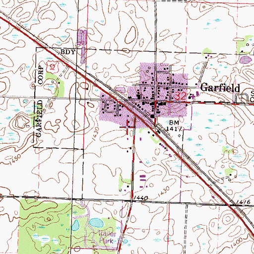 Topographic Map of City of Garfield, MN