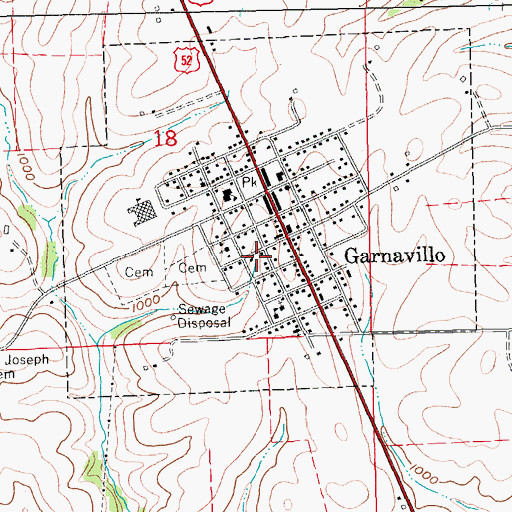 Topographic Map of City of Garnavillo, IA