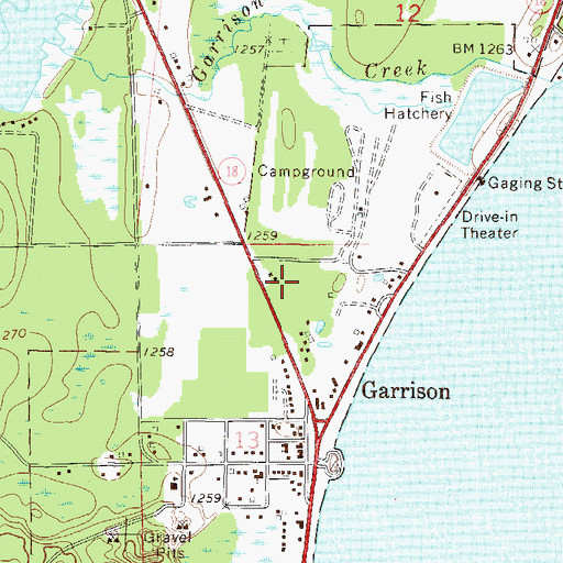 Topographic Map of City of Garrison, MN